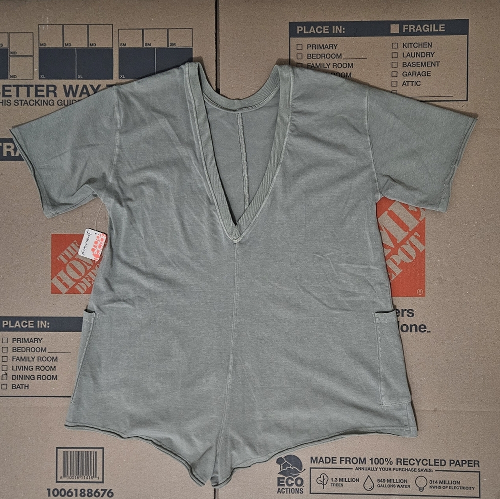 FP Movement Hot Shot Tee Romper Evergreen Womens